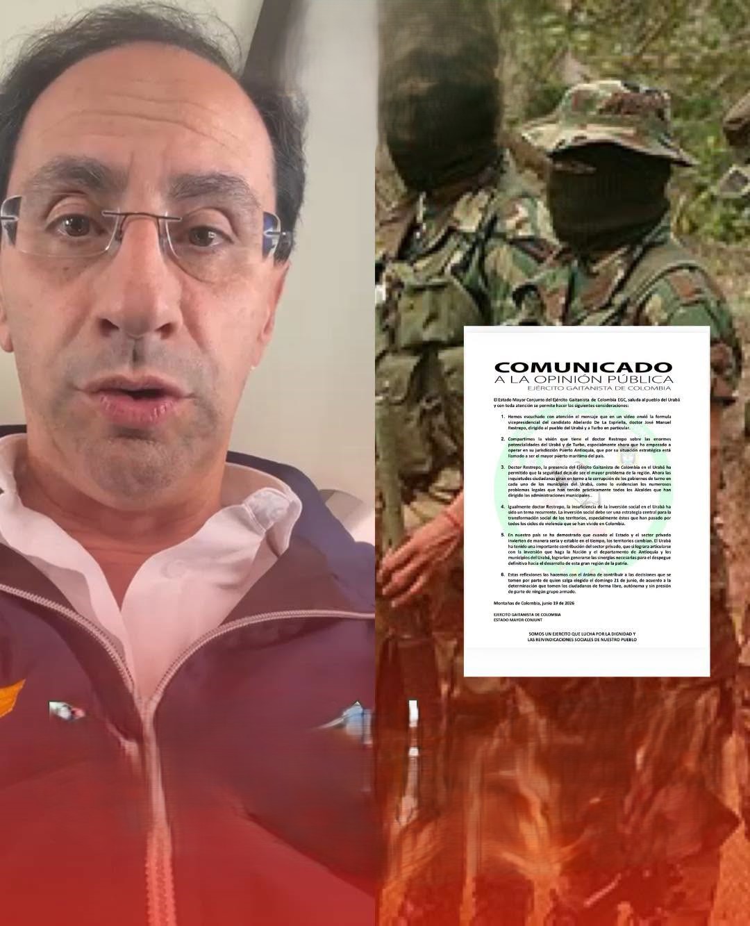 EGC se pronuncia sobre mensaje dirigido a los habitantes de Urabá